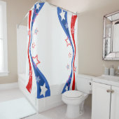 Rideaux De Douche Drapeau américain Abstrait (En situation)