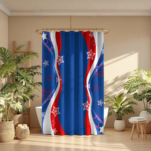 Rideaux De Douche Drapeau américain Abstrait