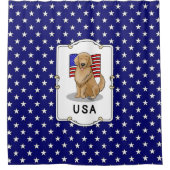 Rideaux De Douche Drapeau américain Golden Retriever Dog (Devant)