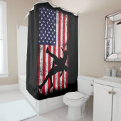 Rideaux De Douche Drapeau américain lutte contre le drapeau américai (En situation)