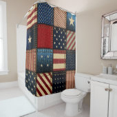 Rideaux De Douche Drapeau Américain, Motif sans chichi. (En situation)