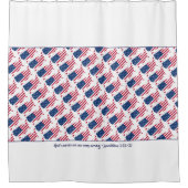 Rideaux De Douche DRAPEAU AMÉRICAIN Patriotique Écriture Customisée (Devant)