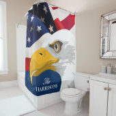Rideaux De Douche Drapeau américain patriotique fier avec Eagle (En situation)
