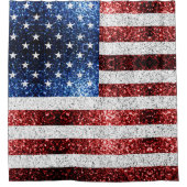 Rideaux De Douche drapeau américain rouge blanc brillant parties sci (Devant)