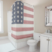 Rideaux De Douche Drapeau américain rustique Americana (En situation)
