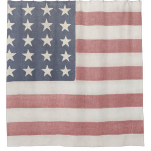 Rideaux De Douche Drapeau américain rustique Americana