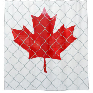 Rideaux De Douche Drapeau canadien. Clôture de lien de chaîne. Rusti