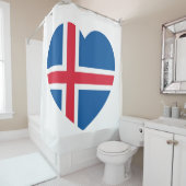 Rideaux De Douche Drapeau cardiaque islandais (En situation)