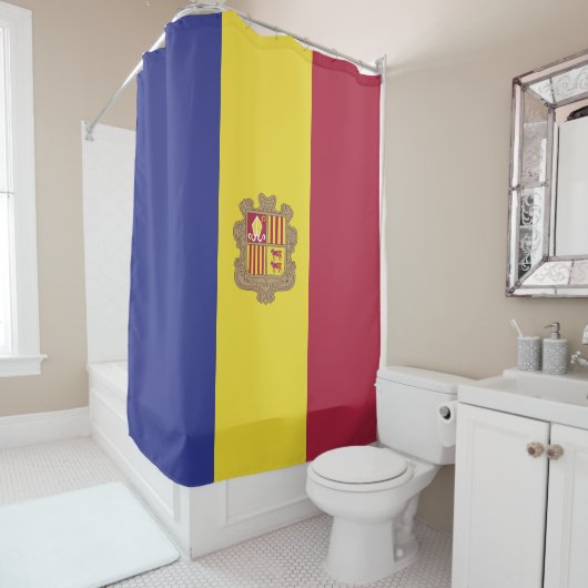 Rideaux De Douche drapeau d'Andorre (En situation)