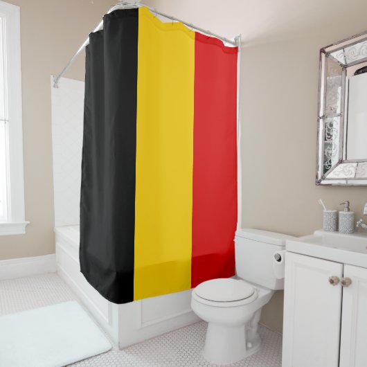 Rideaux De Douche Drapeau de Belgique (En situation)