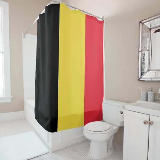 Rideaux De Douche Drapeau de Belgique (En situation)