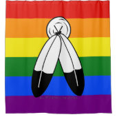 Rideaux De Douche Drapeau de fierté bispirituel de SlipperyJoe's sym (Devant)