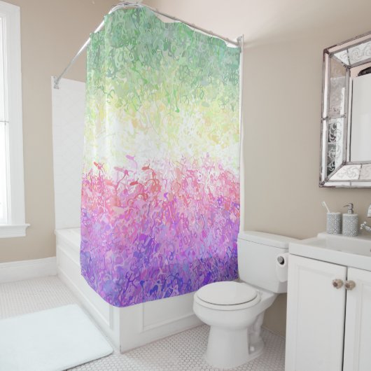 Rideaux De Douche Drapeau de Fierté Genderdoe Abstrait Boho Trippy (En situation)