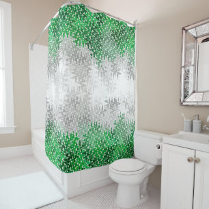 Rideaux De Douche Drapeau de fierté grisromantique abstrait ondulé t