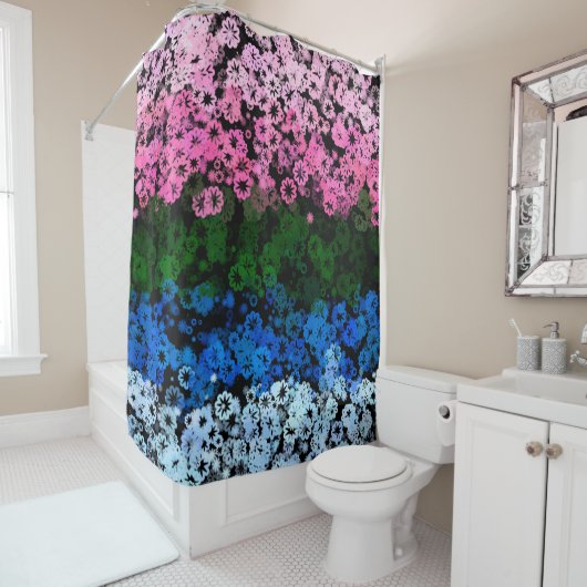 Rideaux De Douche Drapeau de fierté Omniromantique Fleuris Mignon Ré (En situation)