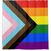 Rideaux De Douche Drapeau de fierté Progress Pride de SlipperyJoe si (Devant)
