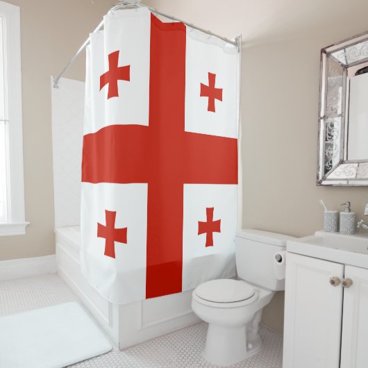 Rideaux De Douche Drapeau de Géorgie (En situation)