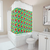 Rideaux De Douche DRAPEAU DE GUYANA Écriture Customisée Style Guyana (En situation)