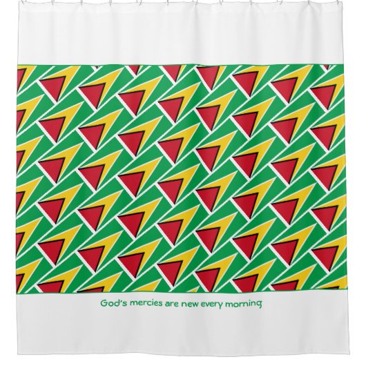 Rideaux De Douche DRAPEAU DE GUYANA Écriture Customisée Style Guyana (Devant)