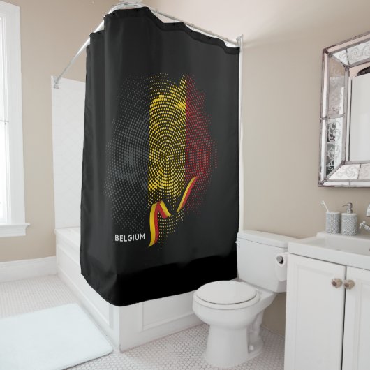 Rideaux De Douche Drapeau de la Belgique (En situation)