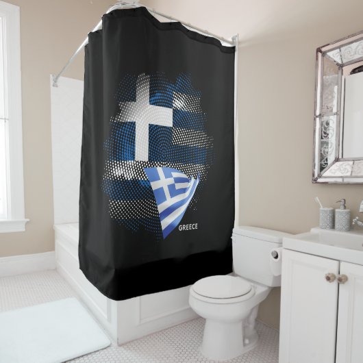 Rideaux De Douche Drapeau de la Grèce (En situation)
