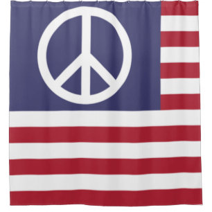 Rideaux De Douche Drapeau de la paix des États-Unis