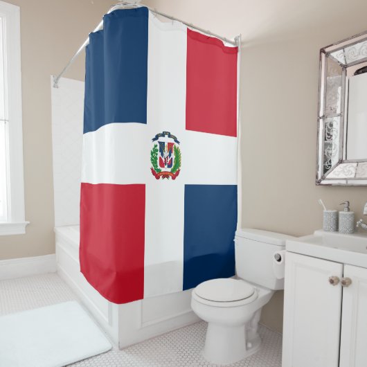 Rideaux De Douche Drapeau de la République Dominicaine (En situation)