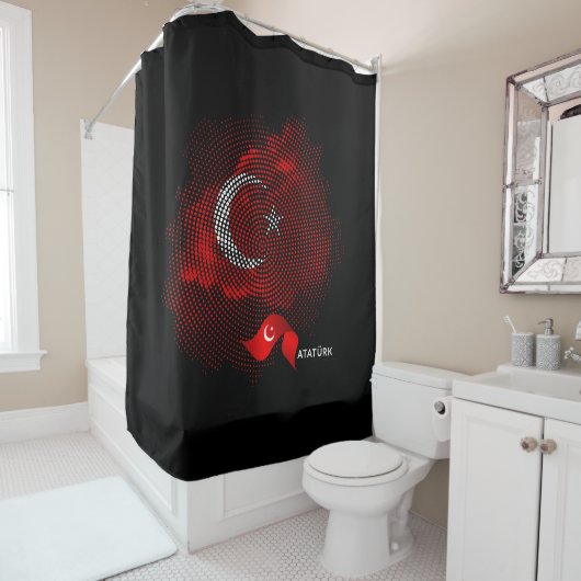Rideaux De Douche Drapeau de la Turquie (En situation)