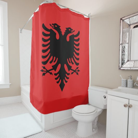 Rideaux De Douche Drapeau de l'Albanie (En situation)
