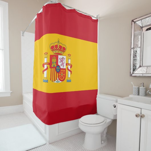 Rideaux De Douche Drapeau de l'Espagne (En situation)