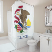 Rideaux De Douche Drapeau de l'Illinois (En situation)