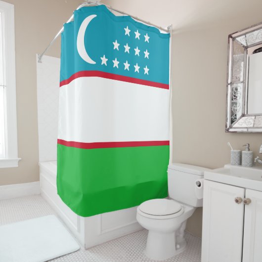 Rideaux De Douche Drapeau de l'Ouzbékistan (En situation)