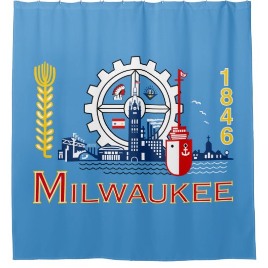 Rideaux De Douche Drapeau de Milwaukee (Wisconsin) (Devant)