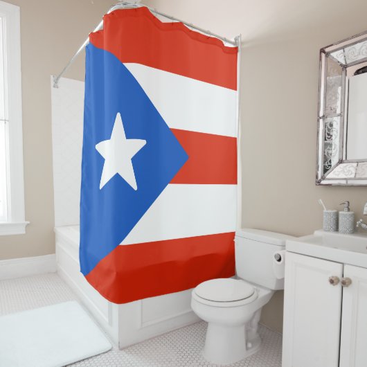 Rideaux De Douche Drapeau de Porto Rico (En situation)