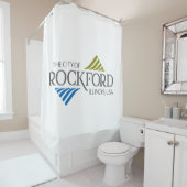 Rideaux De Douche Drapeau de Rockford (Illinois) (En situation)