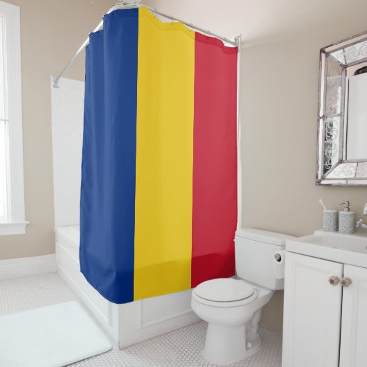 Rideaux De Douche Drapeau de Roumanie (En situation)