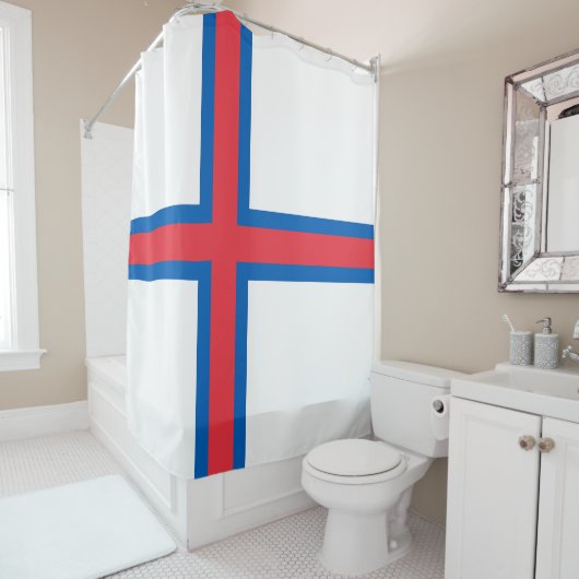 Rideaux De Douche Drapeau des îles Féroé (En situation)