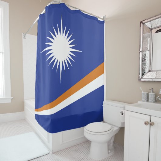 Rideaux De Douche Drapeau des Îles Marshall (En situation)