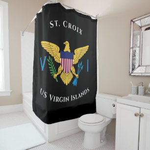 Rideaux De Douche Drapeau des îles Vierges américaines St. Croix USV