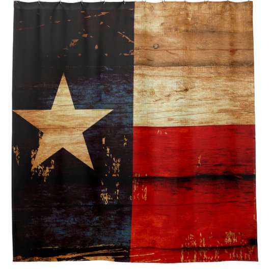 Rideaux De Douche Drapeau d'état du Texas dans le regard grunge en (Devant)