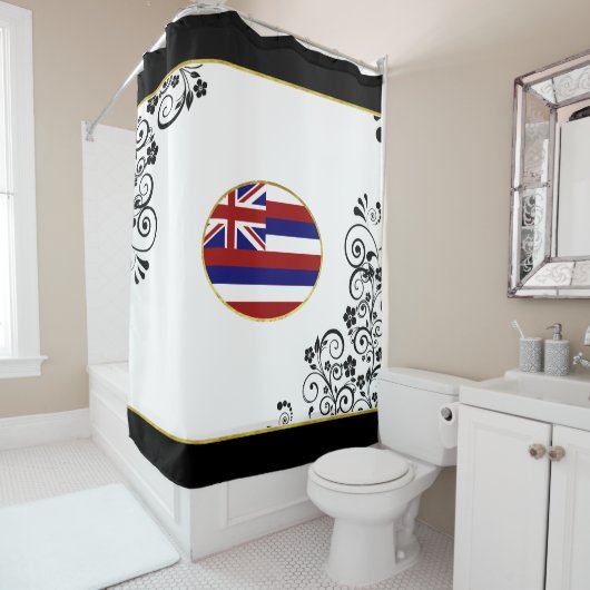 Rideaux De Douche Drapeau d'Hawaï (En situation)