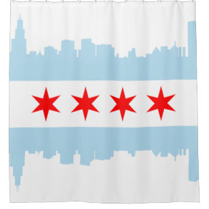 Rideaux De Douche Drapeau d'horizon de Chicago