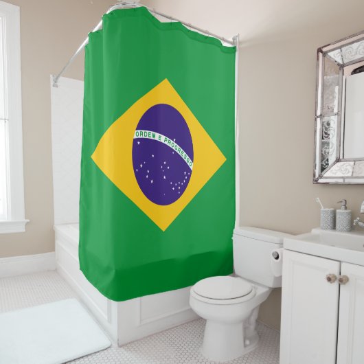 Rideaux De Douche Drapeau du Brésil (En situation)