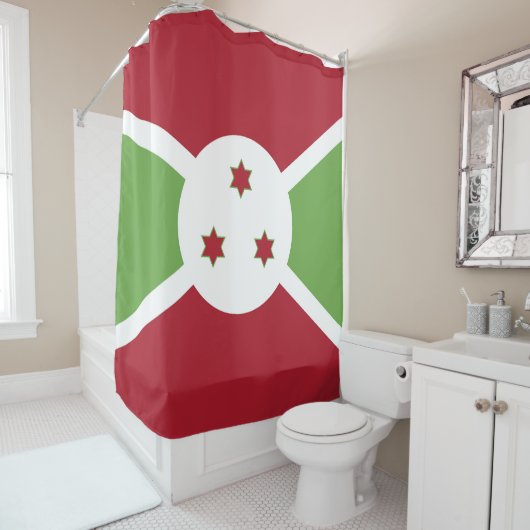 Rideaux De Douche Drapeau du Burundi (En situation)