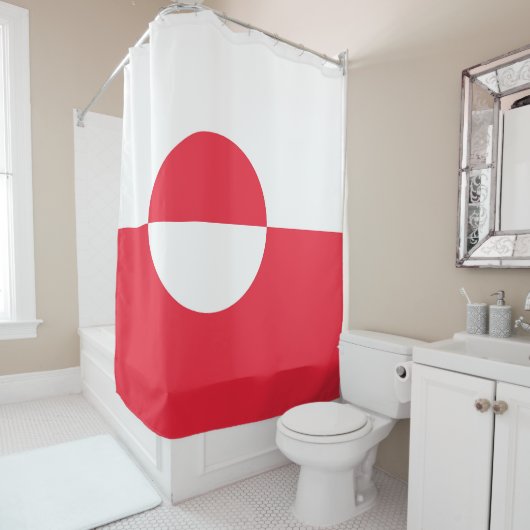 Rideaux De Douche Drapeau du Groenland (En situation)