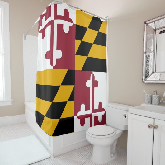 Rideaux De Douche Drapeau du Maryland (En situation)