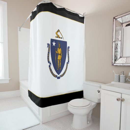 Rideaux De Douche Drapeau du Massachusetts (En situation)