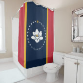 Rideaux De Douche Drapeau du Mississippi - Nouveau Drapeau de Magnol (En situation)