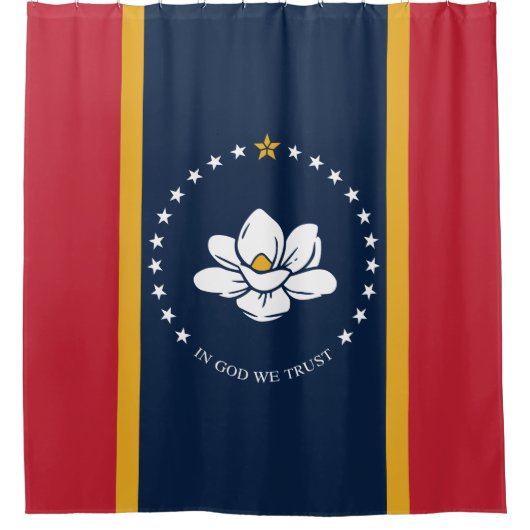 Rideaux De Douche Drapeau du Mississippi - Nouveau Drapeau de Magnol (Devant)