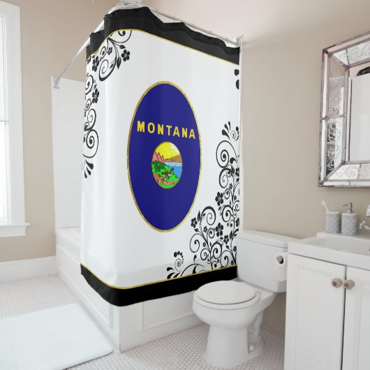 Rideaux De Douche Drapeau du Montana (En situation)